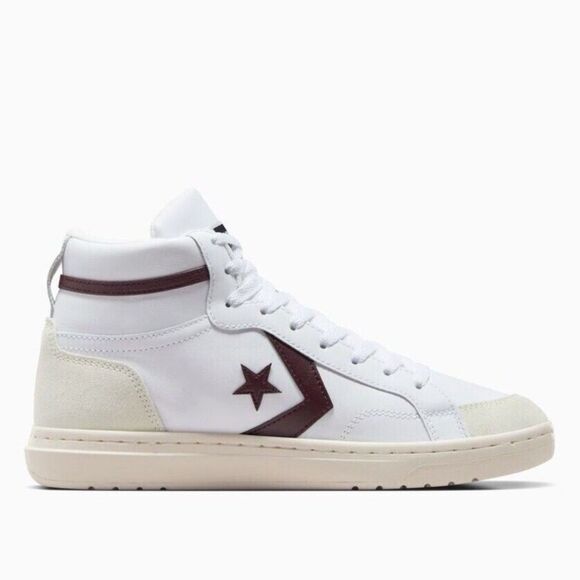 NEW Converse Pro Blaze Classic Leather Mid' White/Bloodstone" Shoes-Men's 8 - Picture 2 of 7